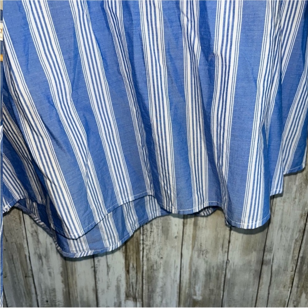 Fate Poplin Blue Stiped Oversized Blouse - Picture 5 of 7